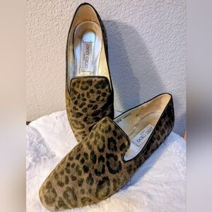 Jimmy Choo Brown Leopard Loafers